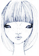 A sketch of a woman's face