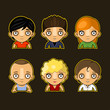 cartoon child face icon