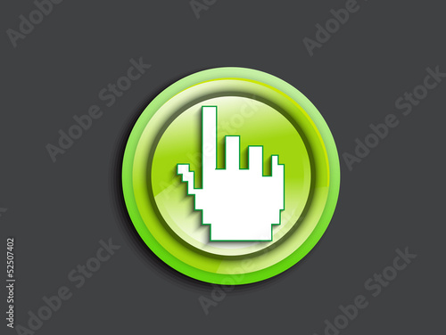 Vector: abstract glossy hand cursor icon abstract glossy hand cursor icon