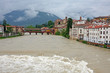 ponte degli alpini in bassano during a strong wave of bad weathe