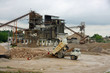 huge truck with tipper in a open pit mine in an industrial area