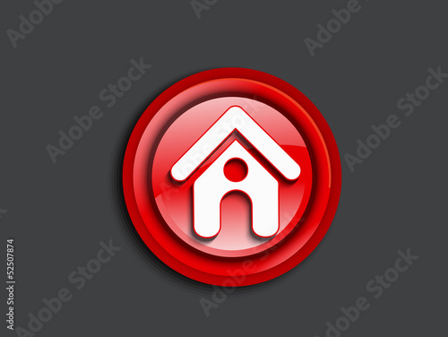 Vector: abstract glossy red home icon abstract glossy red home icon