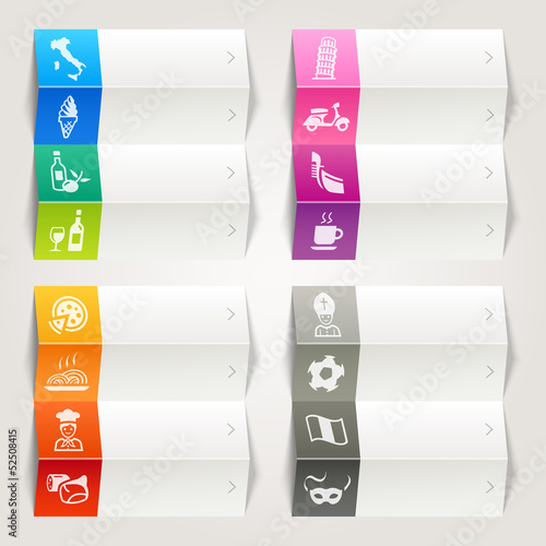 Vector: Rainbow - Italian culture icons / Navigation template Rainbow - Italian culture icons / Navigation template