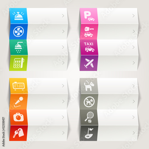 Vector: Rainbow - Hotel and Resort icons / Navigation template Rainbow - Hotel and Resort icons / Navigation template