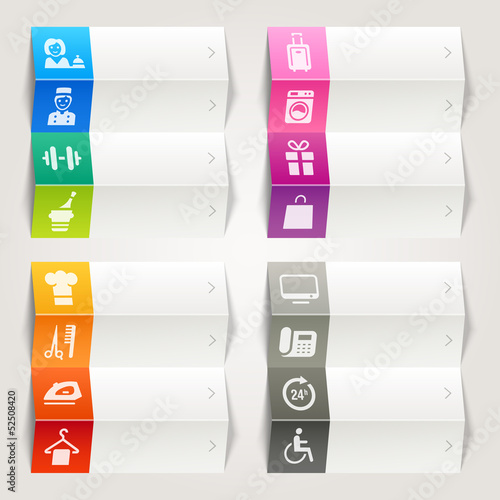 Vector: Rainbow - Hotel and Resort icons / Navigation template Rainbow - Hotel and Resort icons / Navigation template