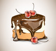Chocolate cake with cherries