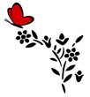 Herz, Schmetterling und Blume