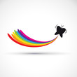 Vector logo butterfly and rainbow