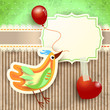 Bird and balloon, custom background
