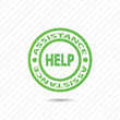 Green help button.