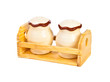 Salt and pepper set on a stand