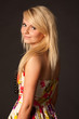 Beautiful blonde girl posing in studio
