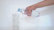 Video: woman hand serving water in crystal glass on table woman hand serving water in crystal glass on table