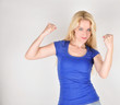 Photo: Happy Strong Pretty Girl with Muscles Happy Strong Pretty Girl with Muscles