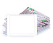 Zeitungen mit Blanko Tablet PC