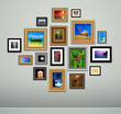 Picture frame vector. Vintage photo frames on wall