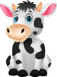 Cute cow cartoon sitting