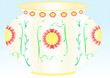Ceramic vase with ornaments folk motifs