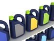 Jerrycans with car engine oil - isolated