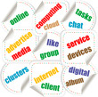 various social and network words. Social networking theme