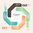 canvas print picture Modern Origami Style Number Options Infographics Illustration