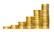 business chart is made from golden coins