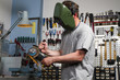 Male worker with his tool.