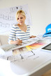 Woman architect working in office