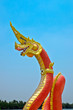 Red Serpent  statue in temple Thailand