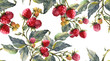Watercolor Raspberry Seamless Pattern
