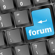 Computer keyboard with forum key - business concept