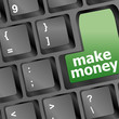 Keyboard - green key Make money, business concept