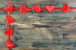 Garland of red hearts.