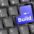 Computer keyboard with Build key. business concept