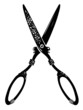 Vintage Scissors Black Ink Illustration