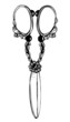 Vintage Decorated Scissors Black Ink Illustration