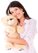 Sweet woman with a teddy bear