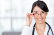 Female doctor wearing glasses