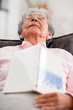 Elder woman falling asleep