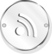 rss metallic icon isolated on white background