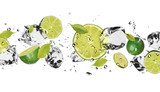 Ice fruit on white background