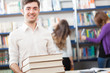 Student holding books
