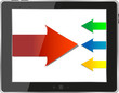 Photo: Tablet PC with business growth graph isolated Tablet PC with business growth graph isolated