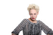 Foto: frau blond kariertes hemd frau blond kariertes hemd