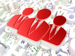 Advertising concept: Business People on alphabet background