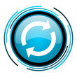reload blue circle glossy icon