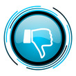 thumb down blue circle glossy icon