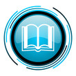 book blue circle glossy icon