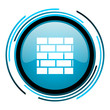 firewall blue circle glossy icon