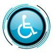 accessibility blue circle glossy icon